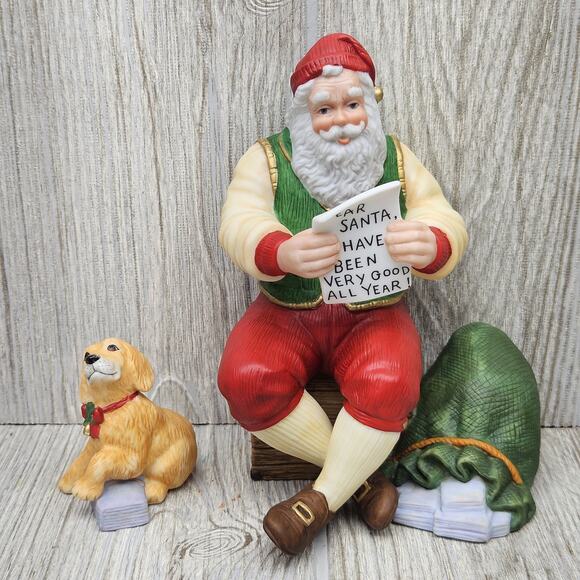 Vintage Lenox 1998 Santa Figurine Dog Limited Edition Porcelain Christmas Decor - Picture 2 of 10